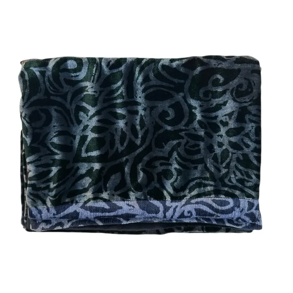 Vintage 90s Pazuki London Handcrafted Silk Velvet Floral Scarf